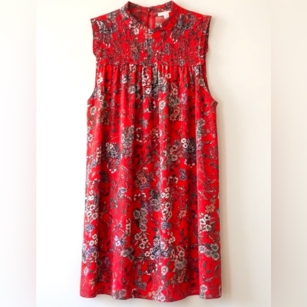 Carolina Belle Montreal Red and Blue Floral Tunic Mini Dress Size XL